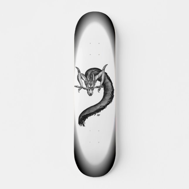 Dragon black and white Design Skateboard (Front)