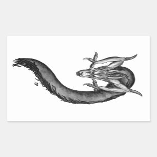 Dragon black and white Design Sticker