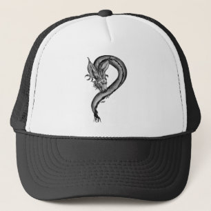 Dragon black and white Design Trucker Hat