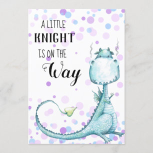 *~* Dragon Bleu Baby Boy Dots Douche Invitation
