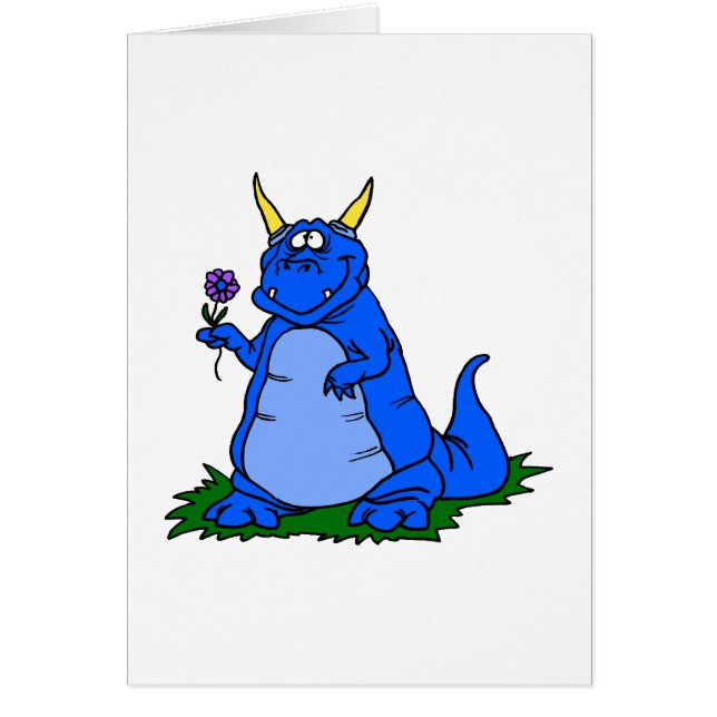 Dragon bleu-clair avec la fleur (Devant)