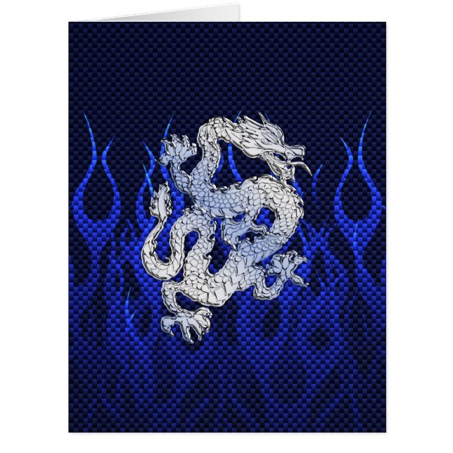 Dragon bleu en carbone de chrome emballant des (Devant)