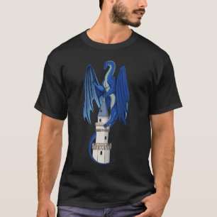 Dragon Bleu sur T-shirt noir