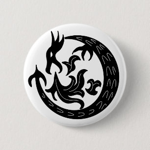 Dragon Blowing Fire 2 Inch Round Button