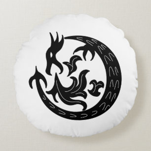 Dragon Blowing Fire  Round Pillow