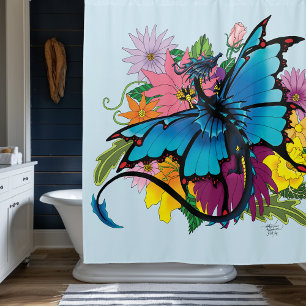 Dragon Blue Butterfly Flowers