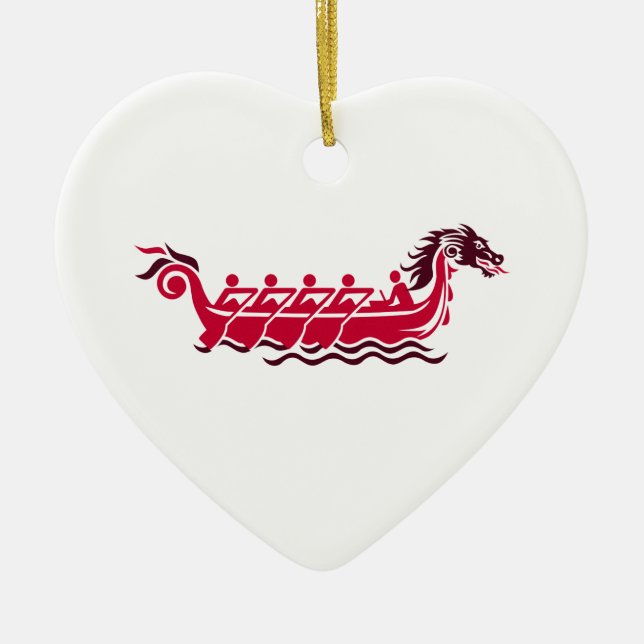 Dragon boat ceramic ornament (Front)