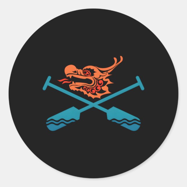 Dragon Boat Festival Racing Accessories Paddle Dra Classic Round Sticker (Front)