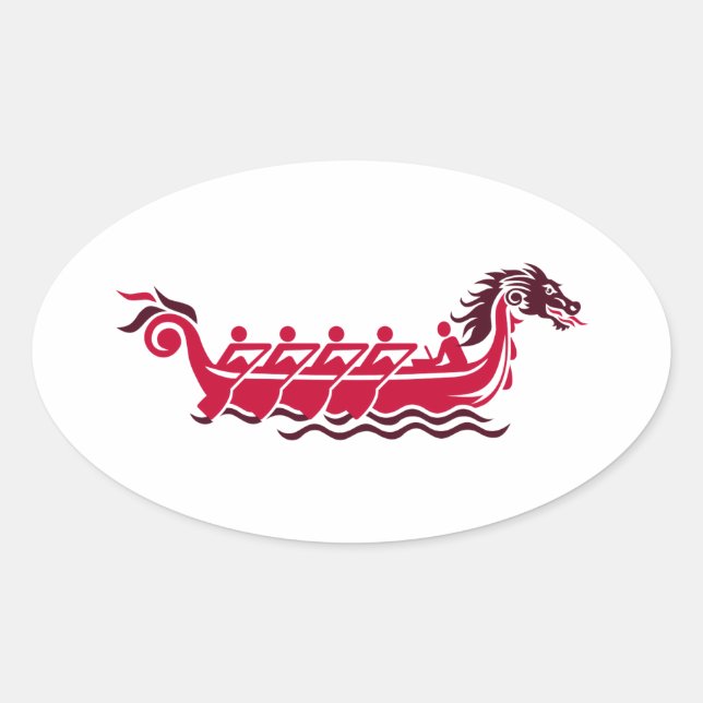 Dragon boat oval sticker (Front)