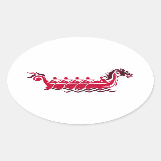 Dragon boat oval sticker