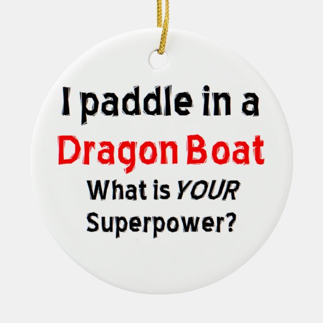 dragon boat paddle ceramic ornament (Front)