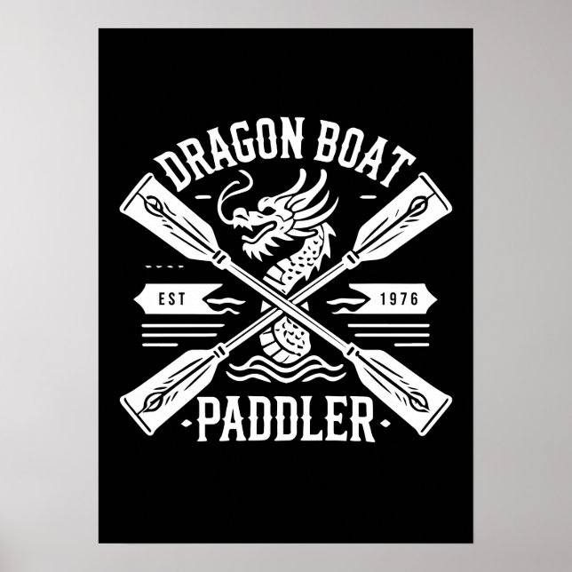 Dragon Boat Paddler, Dragon Boat Racing Motivation Poster (Front)