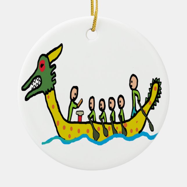 Dragon Boat Racing Ceramic Ornament (Front)