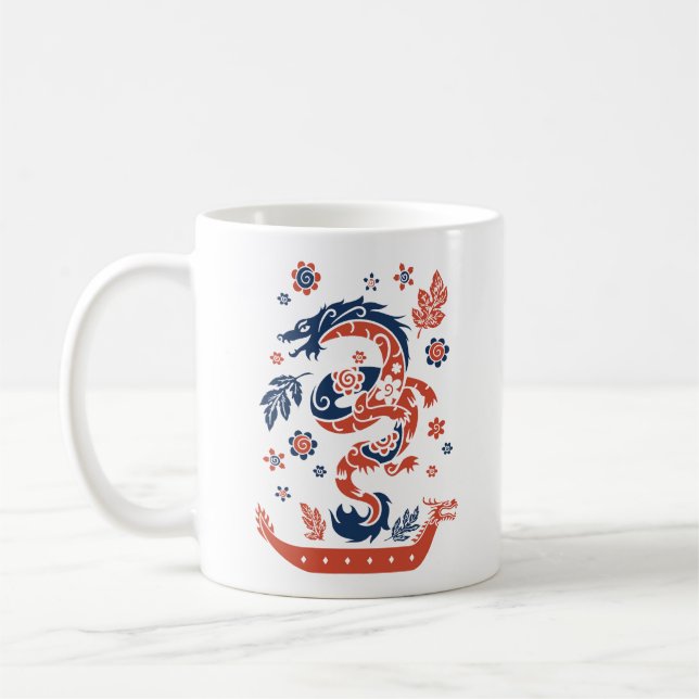 Dragon Boat Racing Design Coffee Mug (Left)