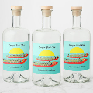 Dragon Boat Racing Liquor Bottle Label
