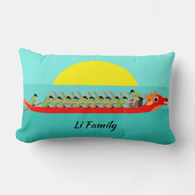 Dragon Boat Racing Lumbar Pillow (Front)