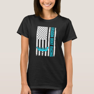 Dragon Boat Racing Us Flag Dragon Boat   T-Shirt