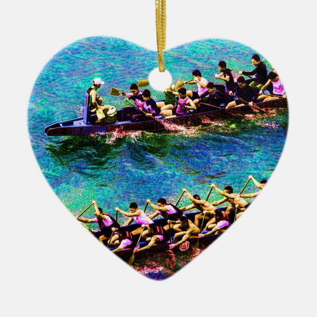 Dragon Boats e2 Ceramic Ornament (Front)