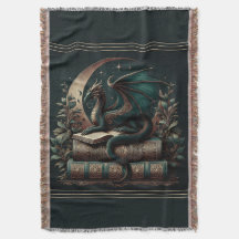 Dragon Book Blanket | Fantasy Reader Throw | Medie