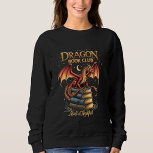 Dragon Book Club Meets At Night Fantasy Book Lover Sweatshirt