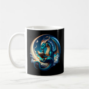 Dragon Bookworm, Moonlight Reading Tee Coffee Mug