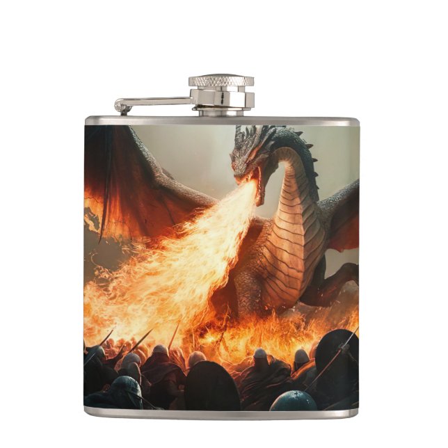 Dragon Breath in Medieval Battleground #2 Hip Flask (Front)