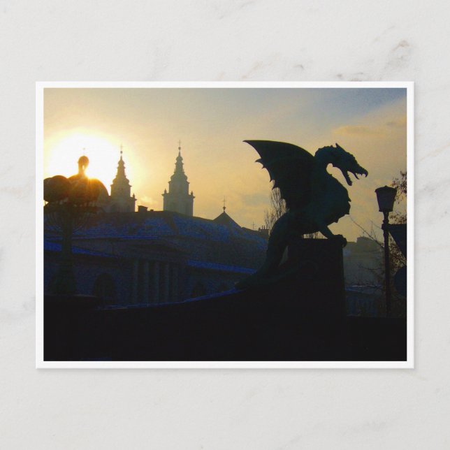 dragon bridge silhouette postcard (Front)