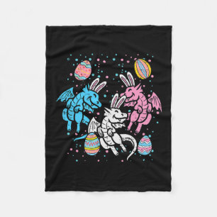 Dragon Bunnies Easter Eggs Fun Men Women Kids Teen Fleece Blanket