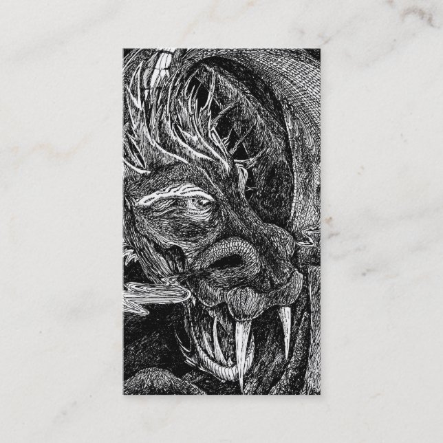 Dragon business card template portrait (Front)