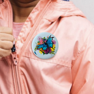Dragon Butterfly 2 Inch Round Button