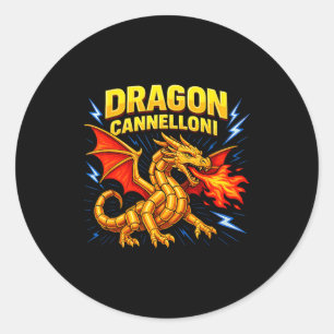 Dragon Cannelloni Funny Italian Food Pun Gift  Classic Round Sticker