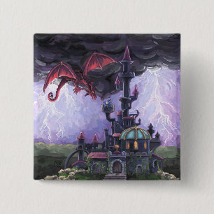 Dragon Castle 2 Inch Square Button