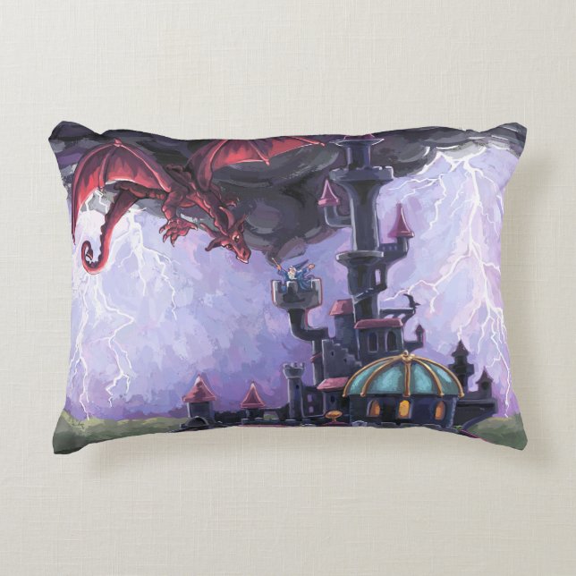 Dragon Castle Decorative Pillow (Front)