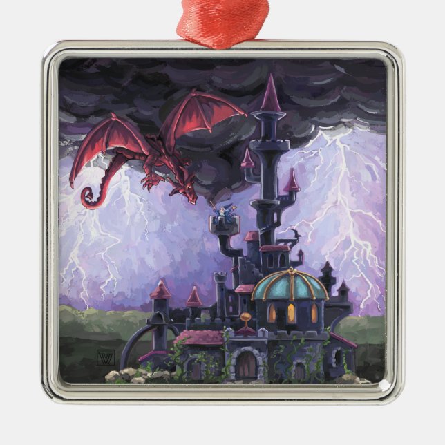 Dragon Castle Metal Ornament (Front)