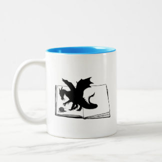 Dragon Cat Book Yarn Two-Tone Coffee Mug