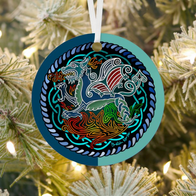 Dragon Celtic Metal Ornament (Insitu)