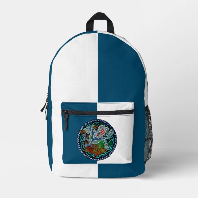 Dragon celtique printed backpack (Front)
