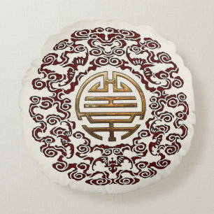 Dragon Chakra Round Pillow