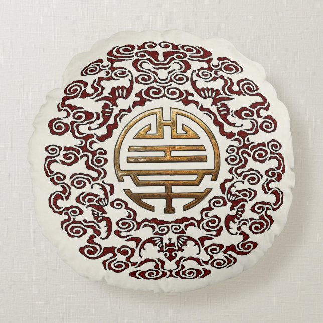 Dragon Chakra Round Pillow (Front)
