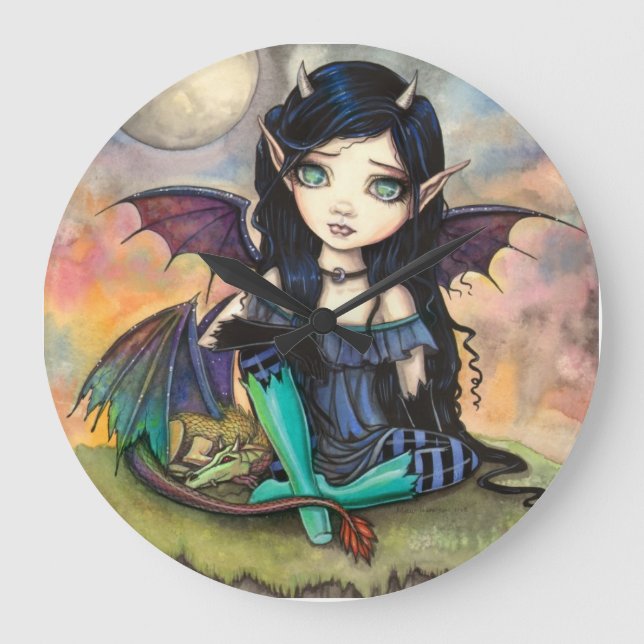 Dragon Child Cuge Big-Eye Fairy and Dragon Large Clock (Front)