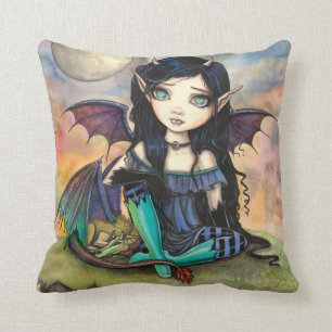 Dragon Child Cuge Big-Eye Fairy and Dragon Throw Pillow