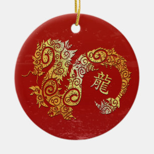 Dragon Chinese Zodiac Horoscope Constellation Sign Ceramic Ornament
