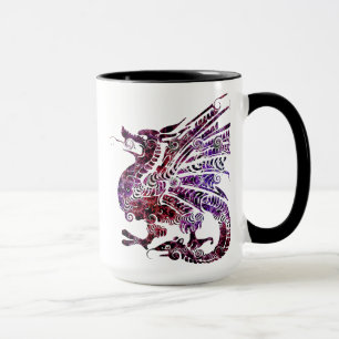 Dragon chinois rouge et violet Art café Mug