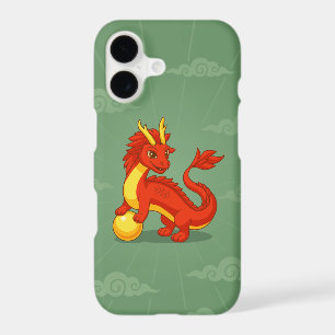 Dragon Chinois Rouge Nom Personnalisé Vert