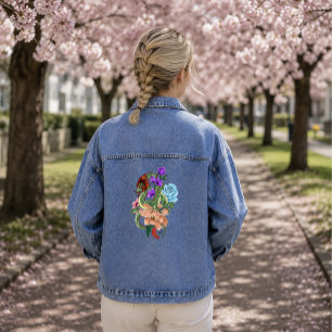 Dragon Chinois Vert Mystique Floral Bleu Marine
