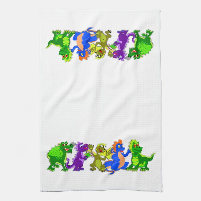 Dragon Chorus Line Kitchen Towel (Vertical)