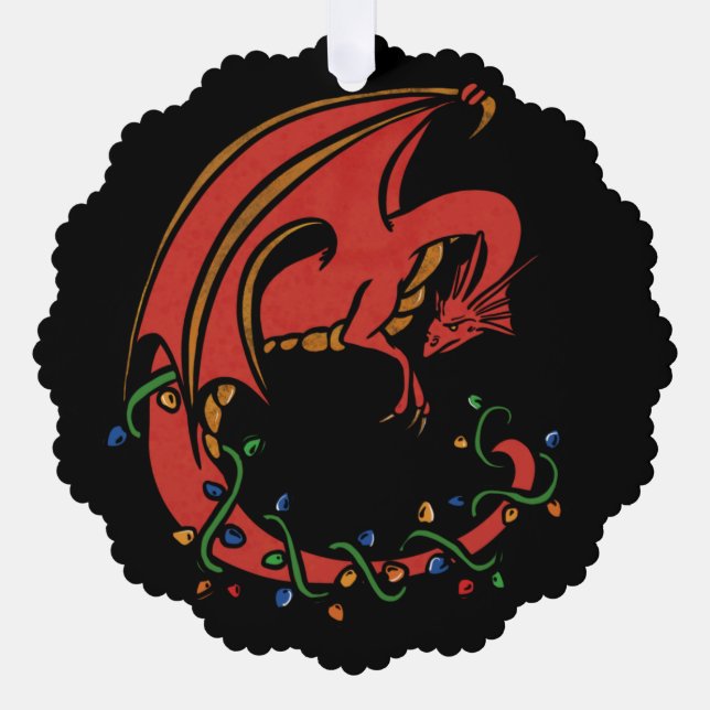 Dragon Christmas Ornament Card (Front)