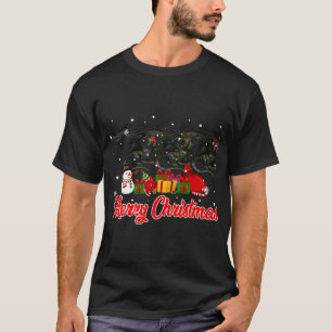 Dragon Christmas Pajama Funny Xmas Lights Animals T-Shirt