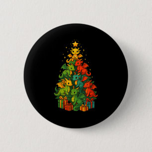 Dragon Christmas Tree Funny Dragon Xmas 2 Inch Round Button