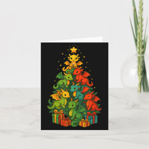 Dragon Christmas Tree Funny Dragon Xmas Card